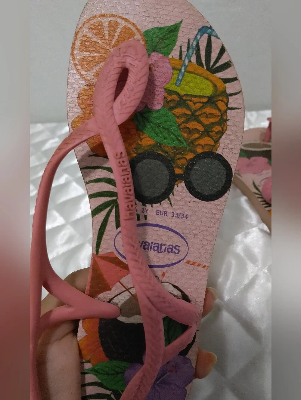 Havaianas Pink Pineapple & Sunglasses Print Flip Flops